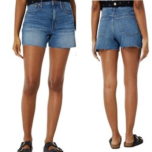Madewell High Rise Denim Shorts Raw Hem Size 27
